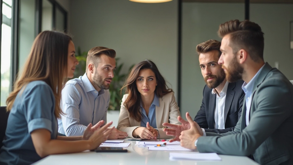 Профессионалы обсуждают идеи на встрече в офисе