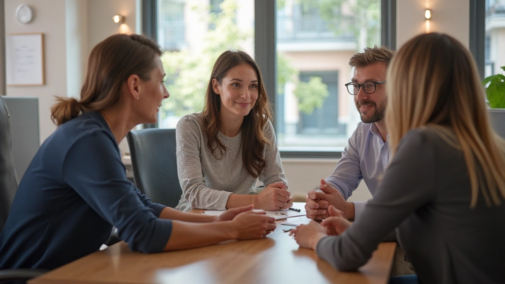 Профессионалы проводят конструктивное обсуждение в командном окружении